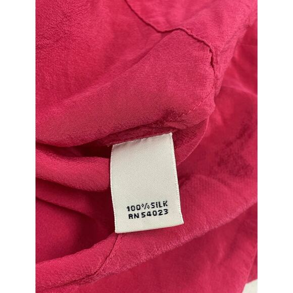 Banana Republic Y2K Pink 100% Silk Lightweight T-Strap Dress Size Medium - Picture 7 of 16